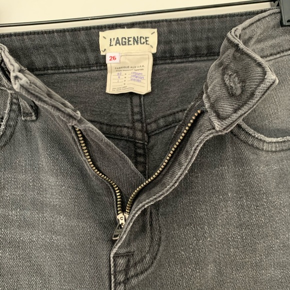 L’agence Audrina straight High Rise vintage black worn destruct Jeans - Picture 15 of 16